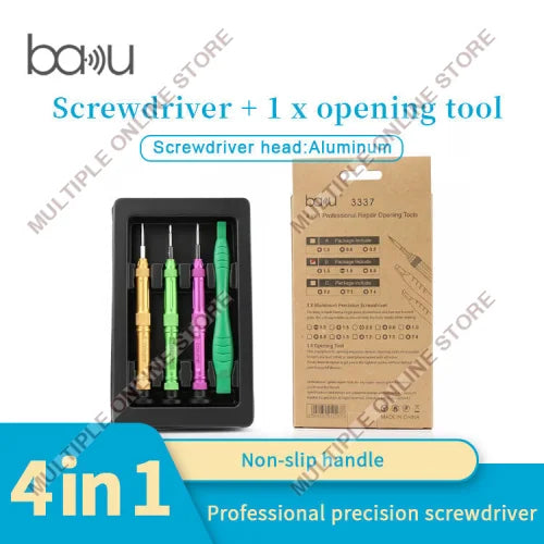 BAKU BA-3337 Aluminium Head Magnetic Screwdriver 4 in 1 Set